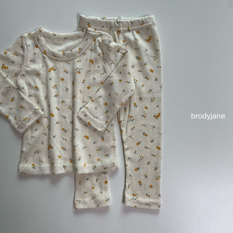 Brody Jane - Korean Children Fashion - #kidsshorts - Yellow Flower Top Bottom Set - 4