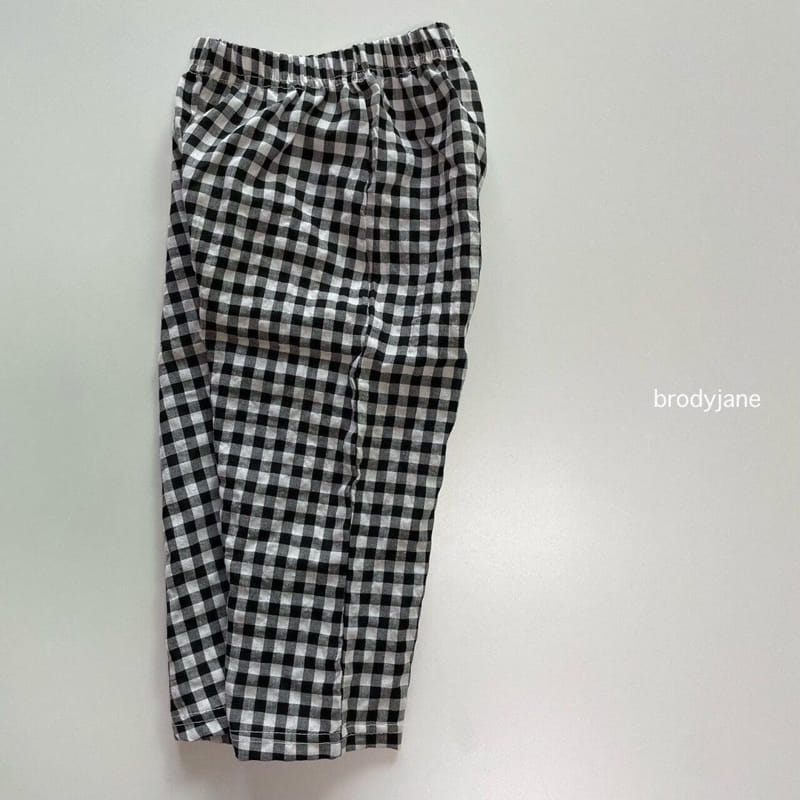 Brody Jane - Korean Children Fashion - #kidzfashiontrend - Mono Check Long Sleeves Top Bottom Set - 6