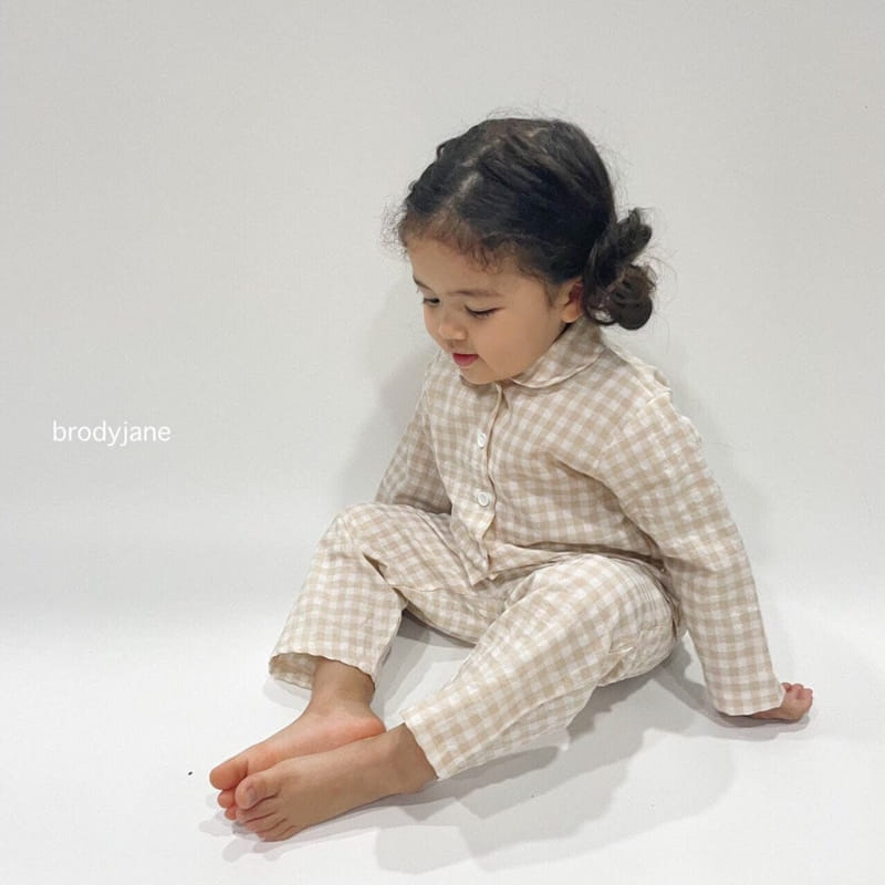 Brody Jane - Korean Children Fashion - #magicofchildhood - Mono Check Long Sleeves Top Bottom Set - 9