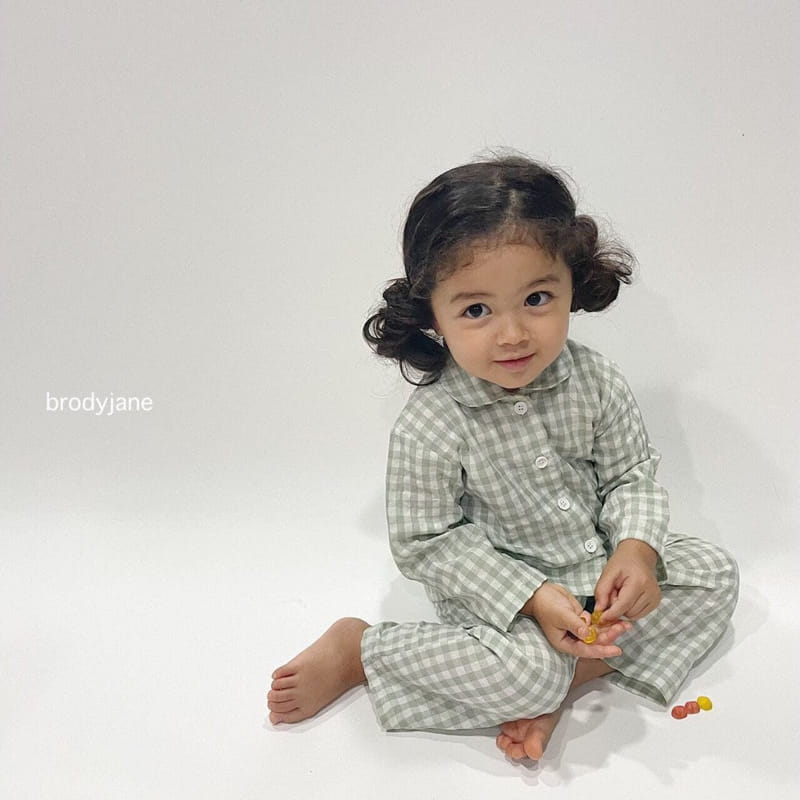 Brody Jane - Korean Children Fashion - #minifashionista - Mono Check Long Sleeves Top Bottom Set - 10