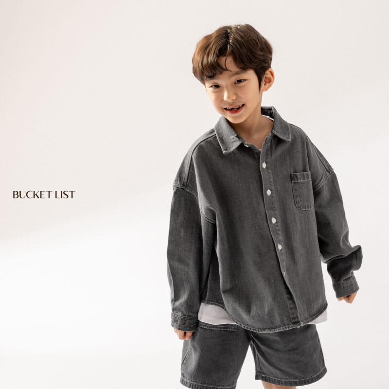 Bucket List - Korean Children Fashion - #Kfashion4kids - Basic Denim Shirt - 11