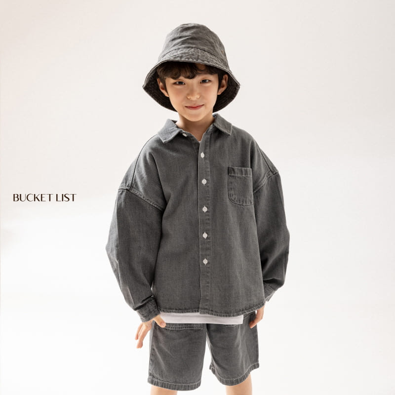 Bucket List - Korean Children Fashion - #childofig - Basic Denim Shirt - 2