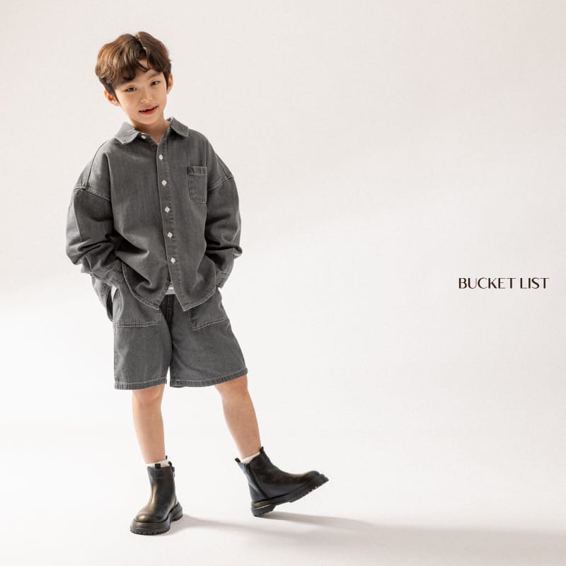 Bucket List - Korean Children Fashion - #childofig - Basic Denim Shirt - 3