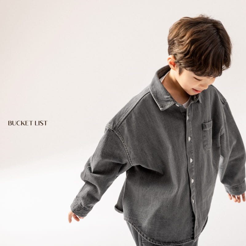 Bucket List - Korean Children Fashion - #kidzfashiontrend - Basic Denim Shirt - 10