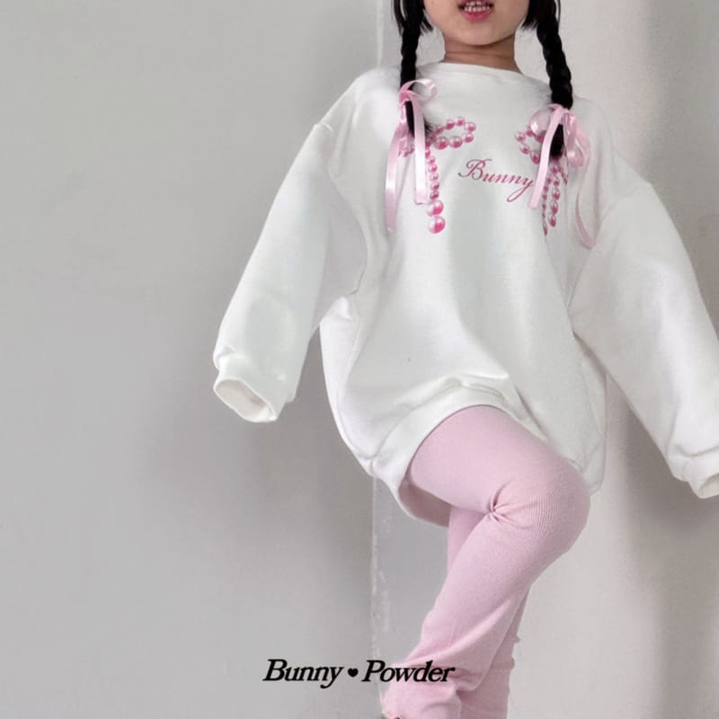 Bunny Powder - Korean Children Fashion - #childofig - Pearl Ribbon Sweatshirt  - 6