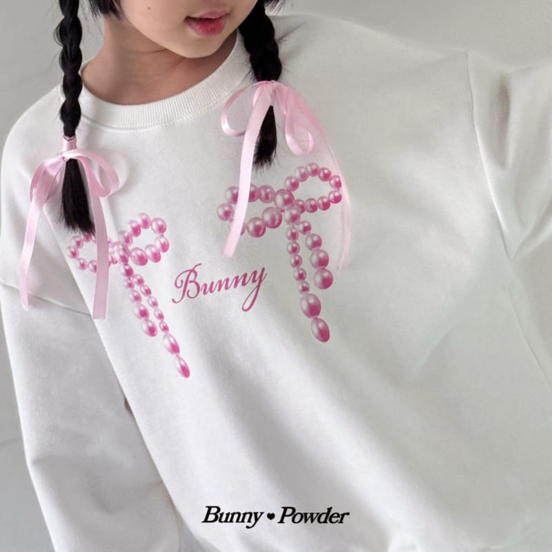 Bunny Powder - Korean Children Fashion - #littlefashionista - Pearl Ribbon Sweatshirt  - 2