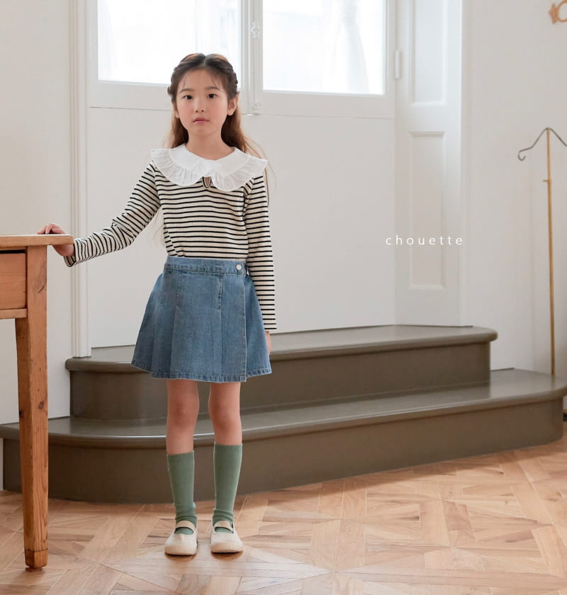 Chouette - Korean Children Fashion - #childofig - Denim Wrinkle Curot Pants - 7