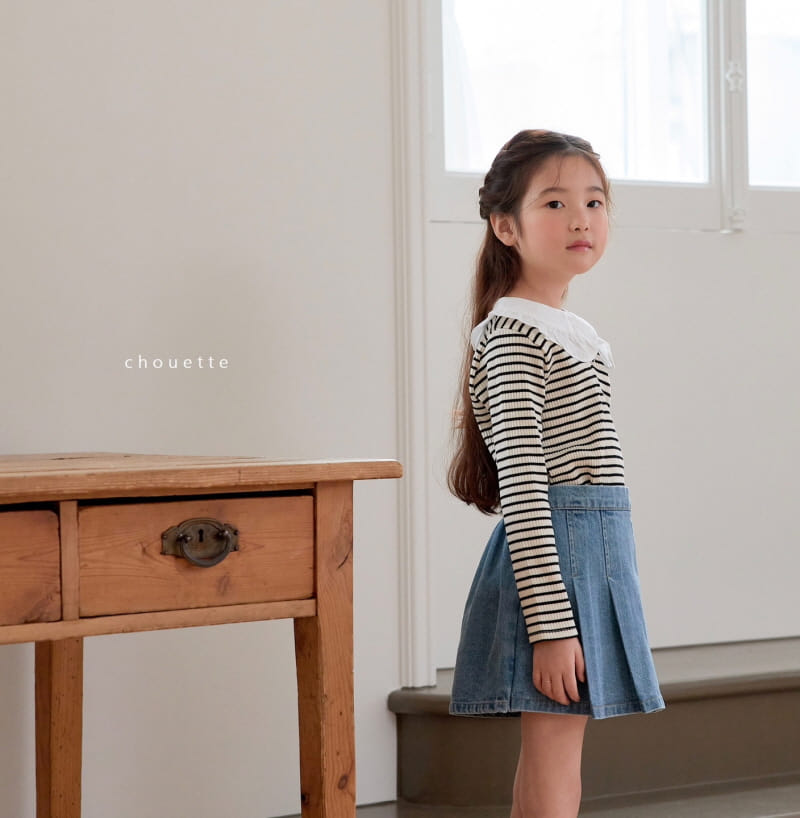 Chouette - Korean Children Fashion - #childrensboutique - Denim Wrinkle Curot Pants - 8