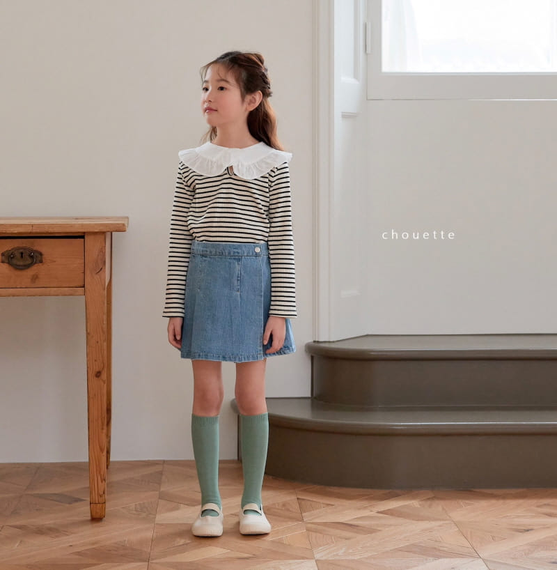 Chouette - Korean Children Fashion - #designkidswear - Denim Wrinkle Curot Pants - 9