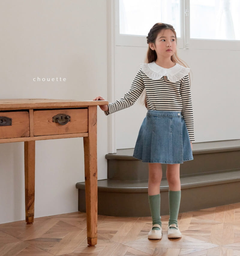 Chouette - Korean Children Fashion - #kidsstore - Mini Ruffle Collar Tee - 3