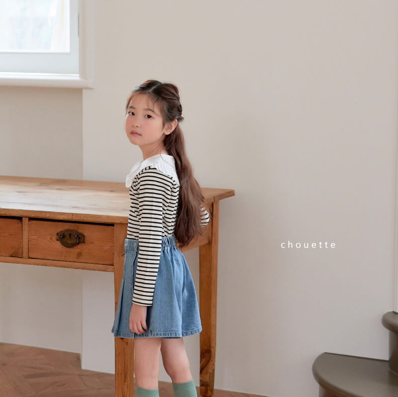 Chouette - Korean Children Fashion - #littlefashionista - Mini Ruffle Collar Tee - 6