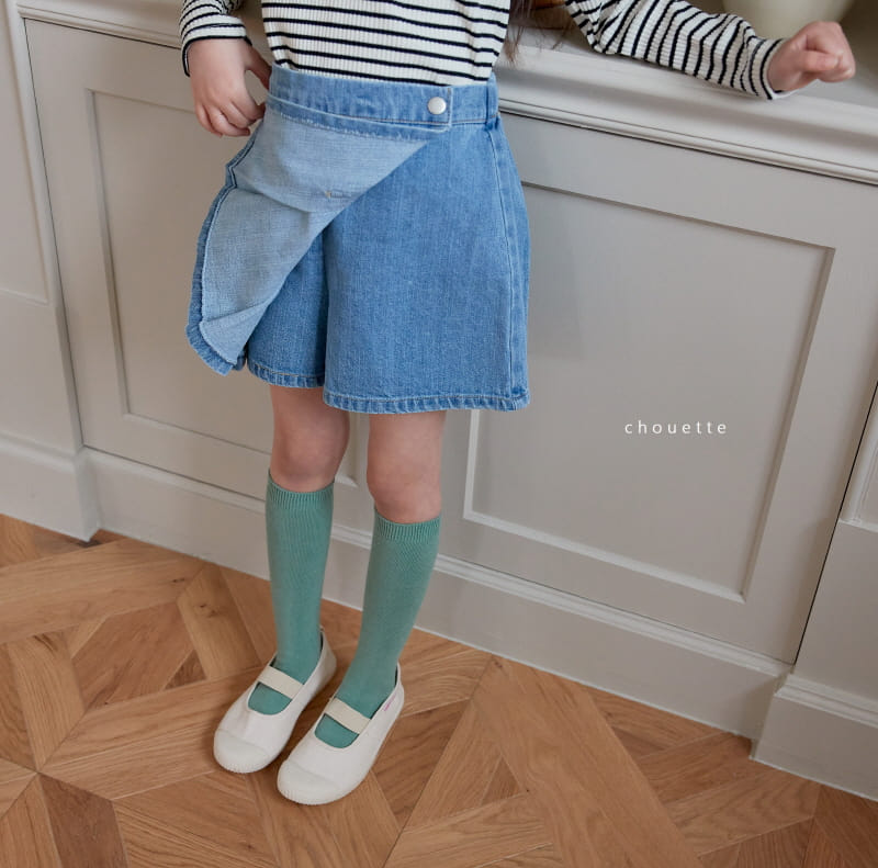 Chouette - Korean Children Fashion - #stylishchildhood - Denim Wrinkle Curot Pants - 6