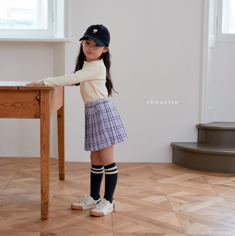 Chouette - Korean Children Fashion - #stylishchildhood - Lavender Wrinkle Skirt - 10