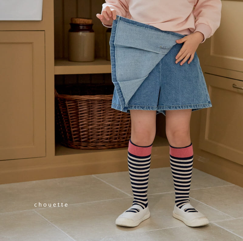 Chouette - Korean Children Fashion - #toddlerclothing - Denim Wrinkle Curot Pants - 5