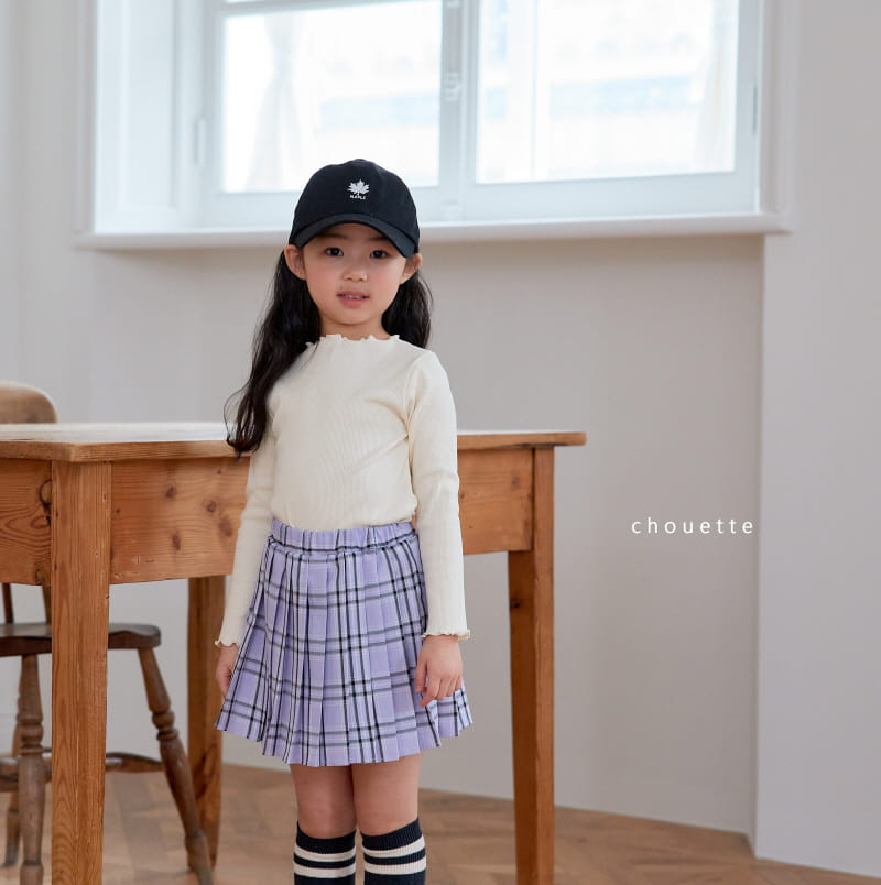 Chouette - Korean Children Fashion - #toddlerclothing - Lavender Wrinkle Skirt - 9