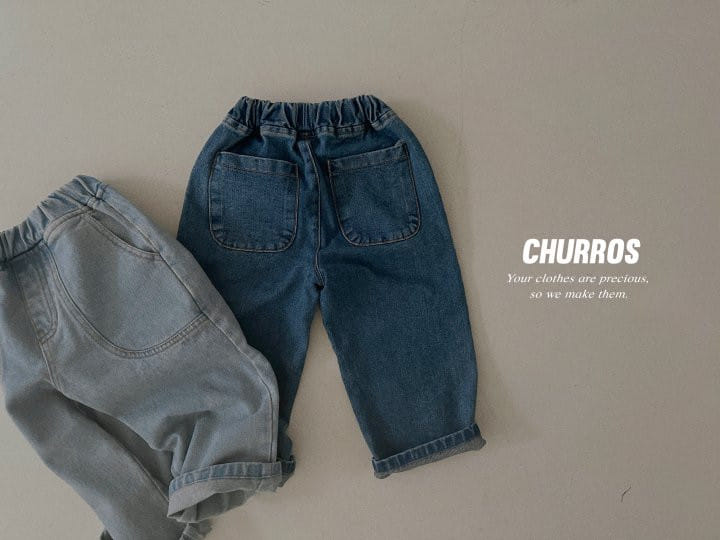 Churros - Korean Children Fashion - #Kfashion4kids - Circle Pocket Denim Pants - 9