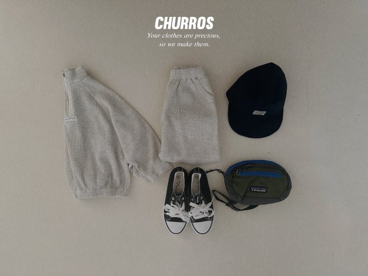 Churros - Korean Children Fashion - #kidzfashiontrend - Waffle Pocket Jogger Pants - 4