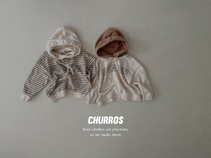 Churros - Korean Children Fashion - #childrensboutique - Lettering Color Hoody Tee - 4