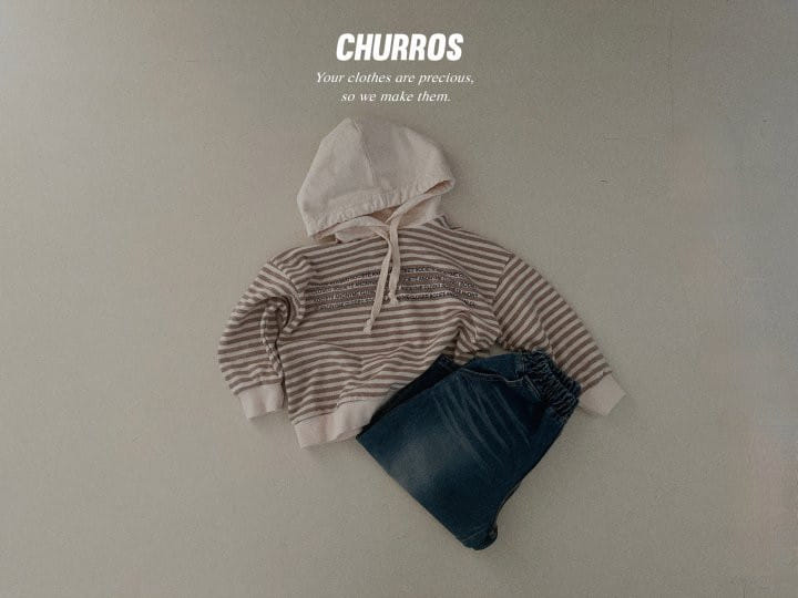 Churros - Korean Children Fashion - #discoveringself - Lettering Color Hoody Tee - 5