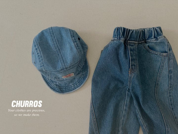 Churros - Korean Children Fashion - #discoveringself - Coupe Slit Denim Pants - 4