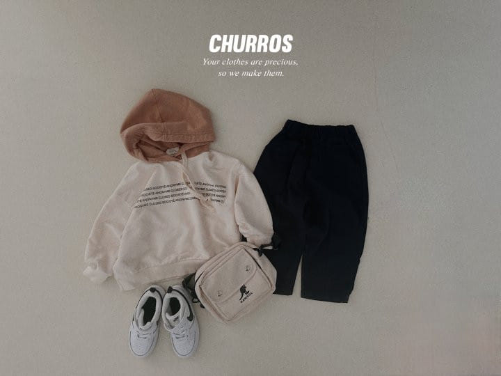 Churros - Korean Children Fashion - #kidsshorts - Lettering Color Hoody Tee - 7