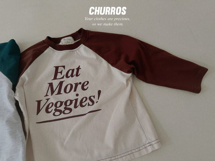Churros - Korean Children Fashion - #kidsshorts - Eat Raglan Tee - 10
