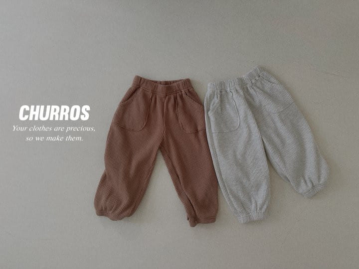 Churros - Korean Children Fashion - #kidsshorts - Waffle Pocket Jogger Pants