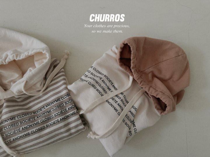 Churros - Korean Children Fashion - #stylishchildhood - Lettering Color Hoody Tee
