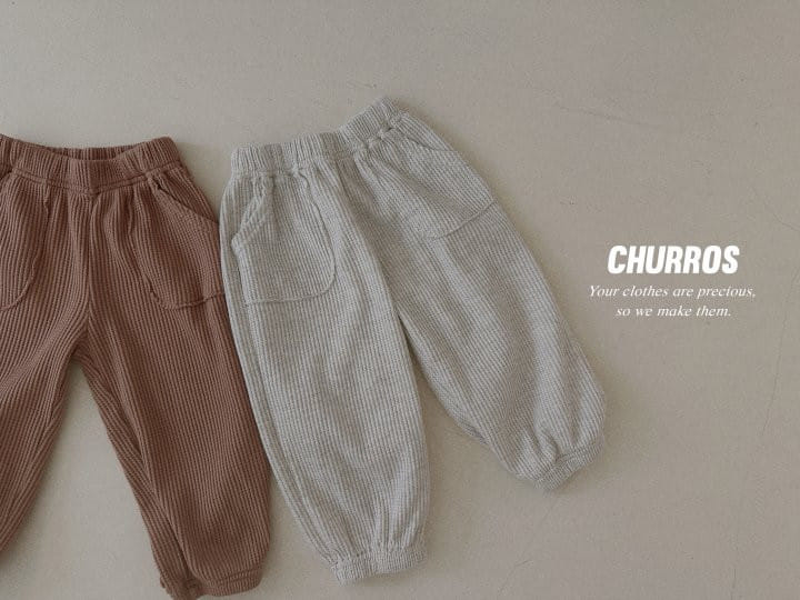 Churros - Korean Children Fashion - #stylishchildhood - Waffle Pocket Jogger Pants - 11
