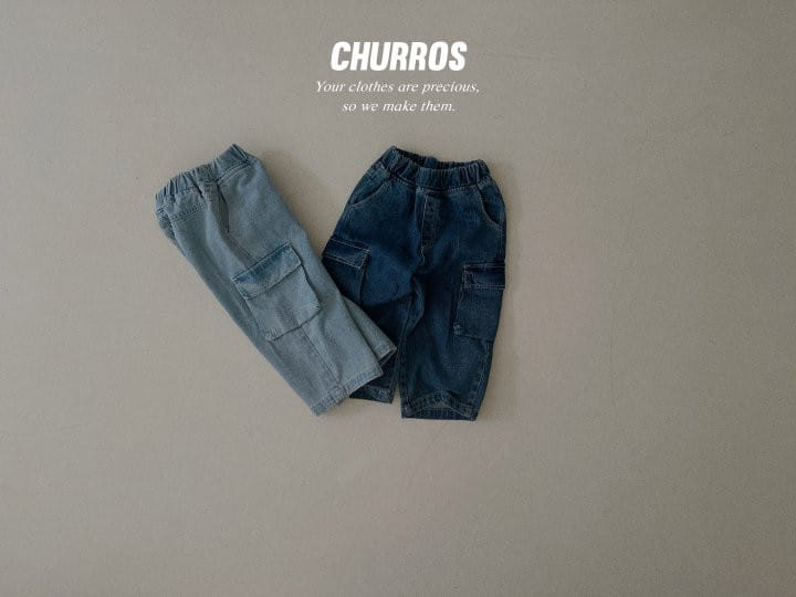 Churros - Korean Children Fashion - #toddlerclothing - Until Cargo Denim Pants - 7