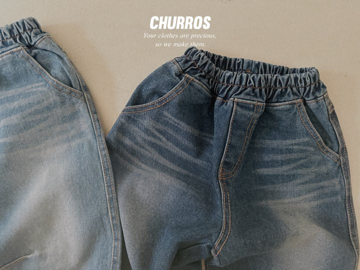 Churros - Korean Children Fashion - #toddlerclothing - Side Slit Bang Bang Denim Pants - 8