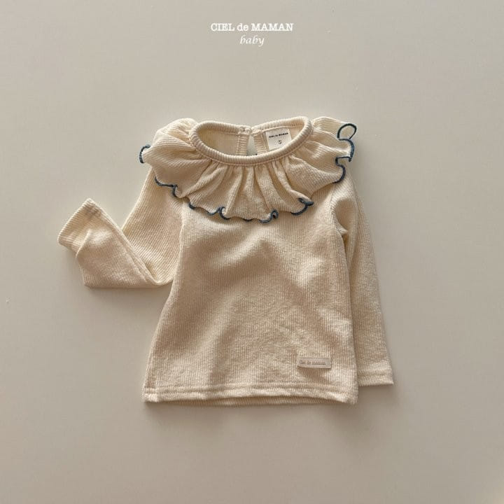 Ciel De Maman - Korean Baby Fashion - #babyclothing - Rib Frill Tee - 5