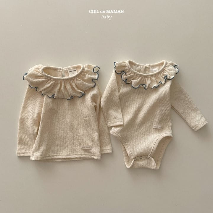 Ciel De Maman - Korean Baby Fashion - #babyfashion - Rib Frill Tee - 6