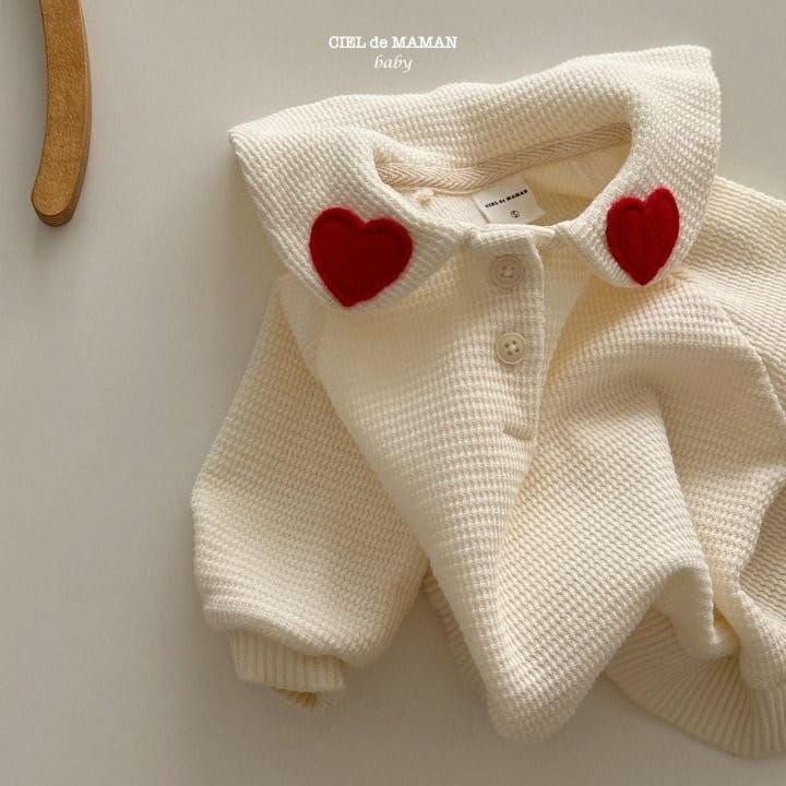 Ciel De Maman - Korean Baby Fashion - #babyfashion - Heart Collar Sweatshirt - 3