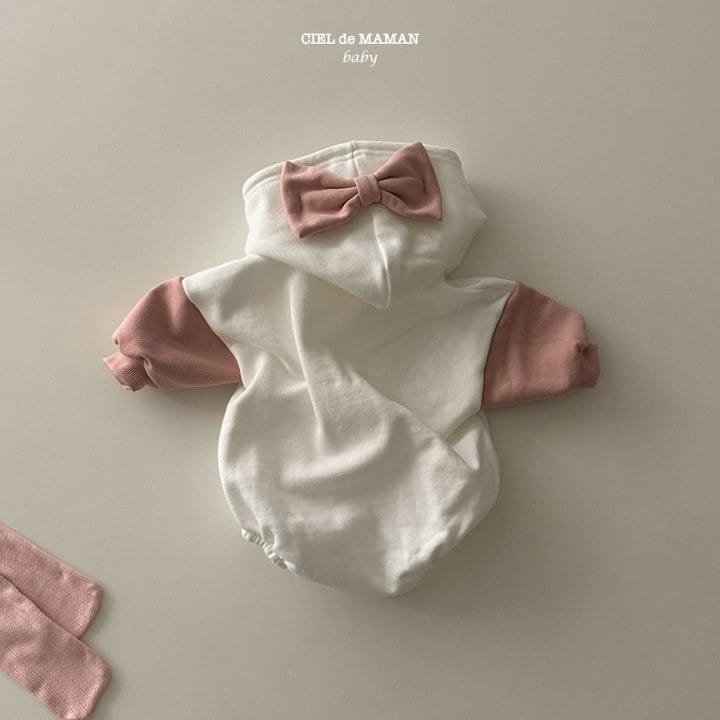 Ciel De Maman - Korean Baby Fashion - #babyfever - Ribbon Hoody Body Suit