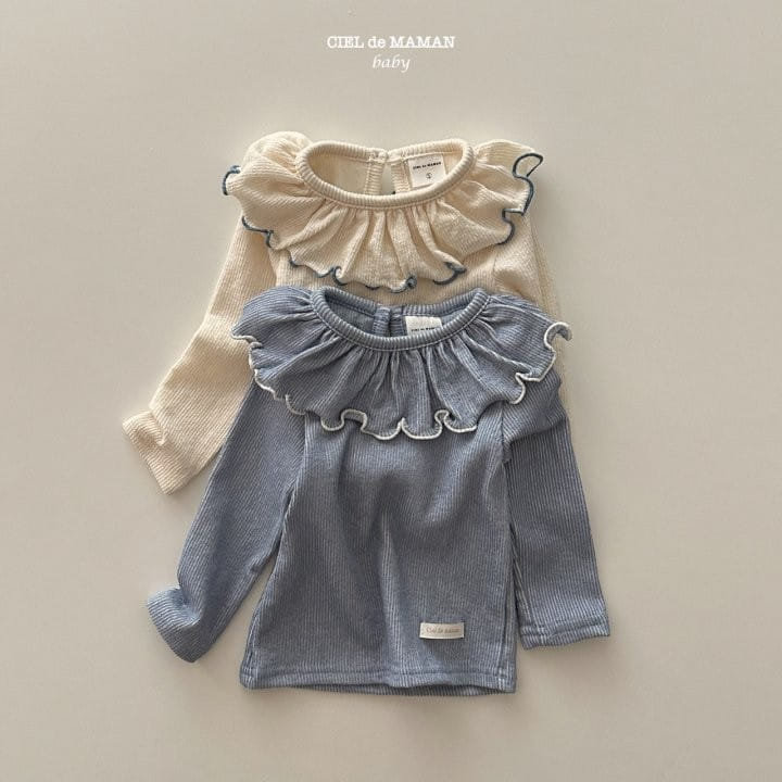 Ciel De Maman - Korean Baby Fashion - #babygirlfashion - Rib Frill Tee - 8