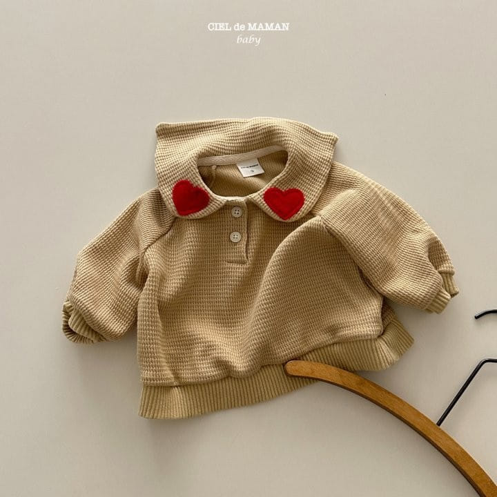 Ciel De Maman - Korean Baby Fashion - #babygirlfashion - Heart Collar Sweatshirt - 5