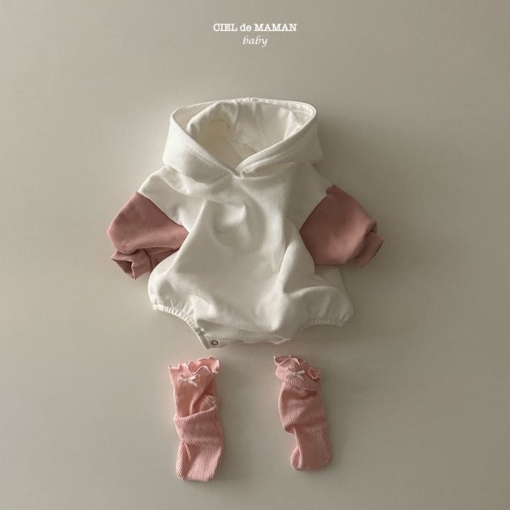 Ciel De Maman - Korean Baby Fashion - #babylifestyle - Ribbon Hoody Body Suit - 3