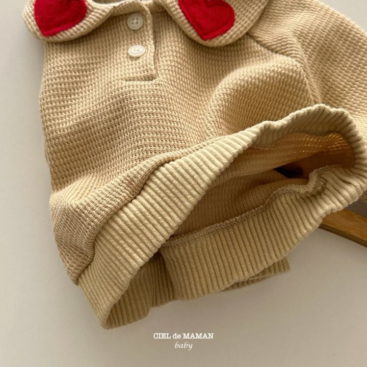 Ciel De Maman - Korean Baby Fashion - #babylifestyle - Heart Collar Sweatshirt - 6