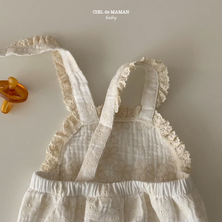 Ciel De Maman - Korean Baby Fashion - #onlinebabyshop - Lace Dungarees - 5