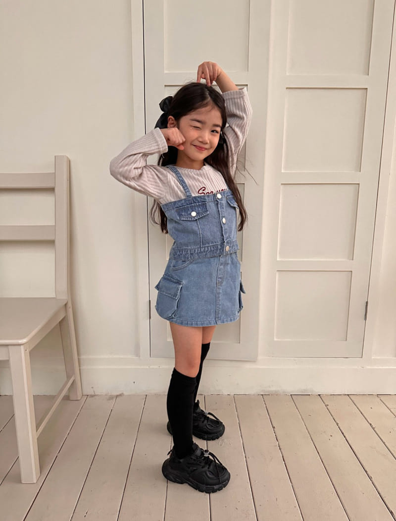 Comma - Korean Children Fashion - #designkidswear - Denim Bustier 