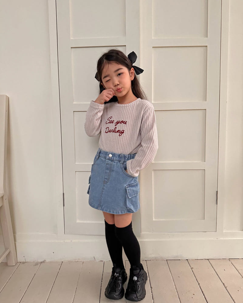 Comma - Korean Children Fashion - #discoveringself - English Knit Tee