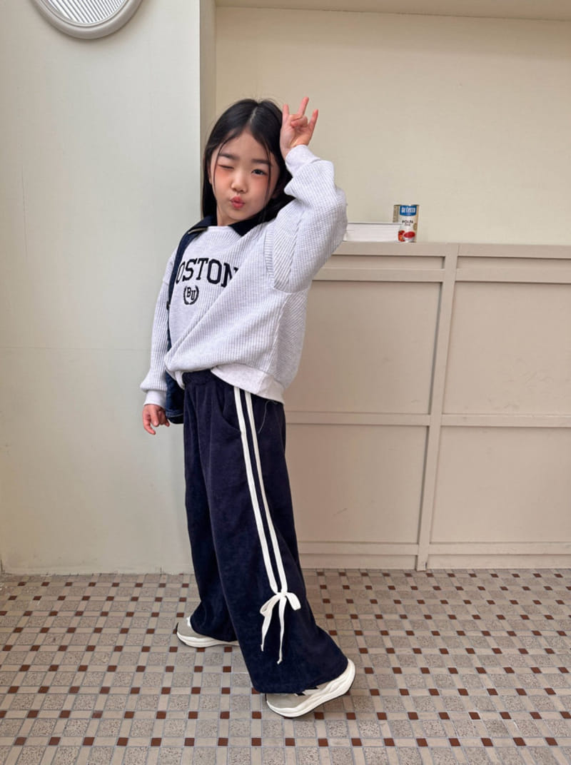 Comma - Korean Children Fashion - #kidsstore - Waffle Collar Sweatshirt - 11