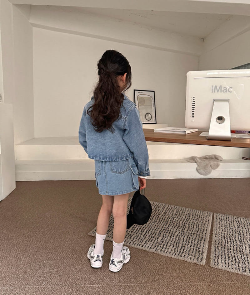Comma - Korean Children Fashion - #littlefashionista - Cargo Denim Skirt - 4