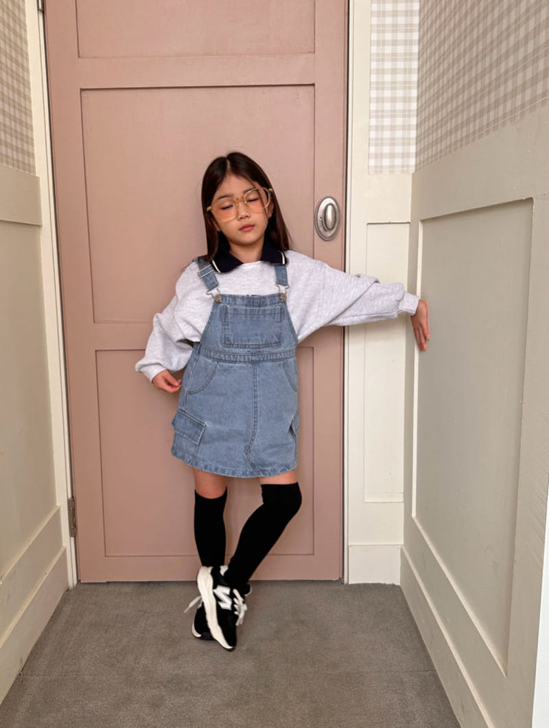 Comma - Korean Children Fashion - #magicofchildhood - Denim Dungarees One-Piece - 10
