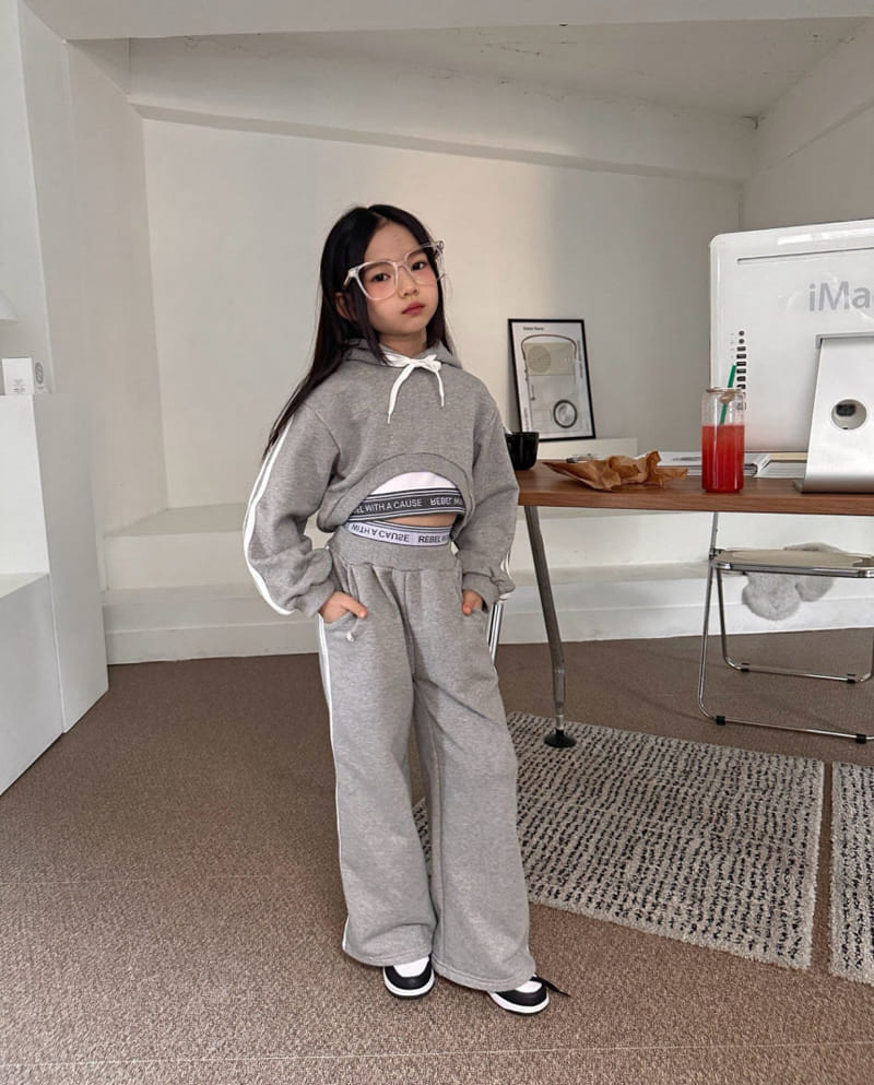 Comma - Korean Children Fashion - #minifashionista - Two Line Hoody  - 7
