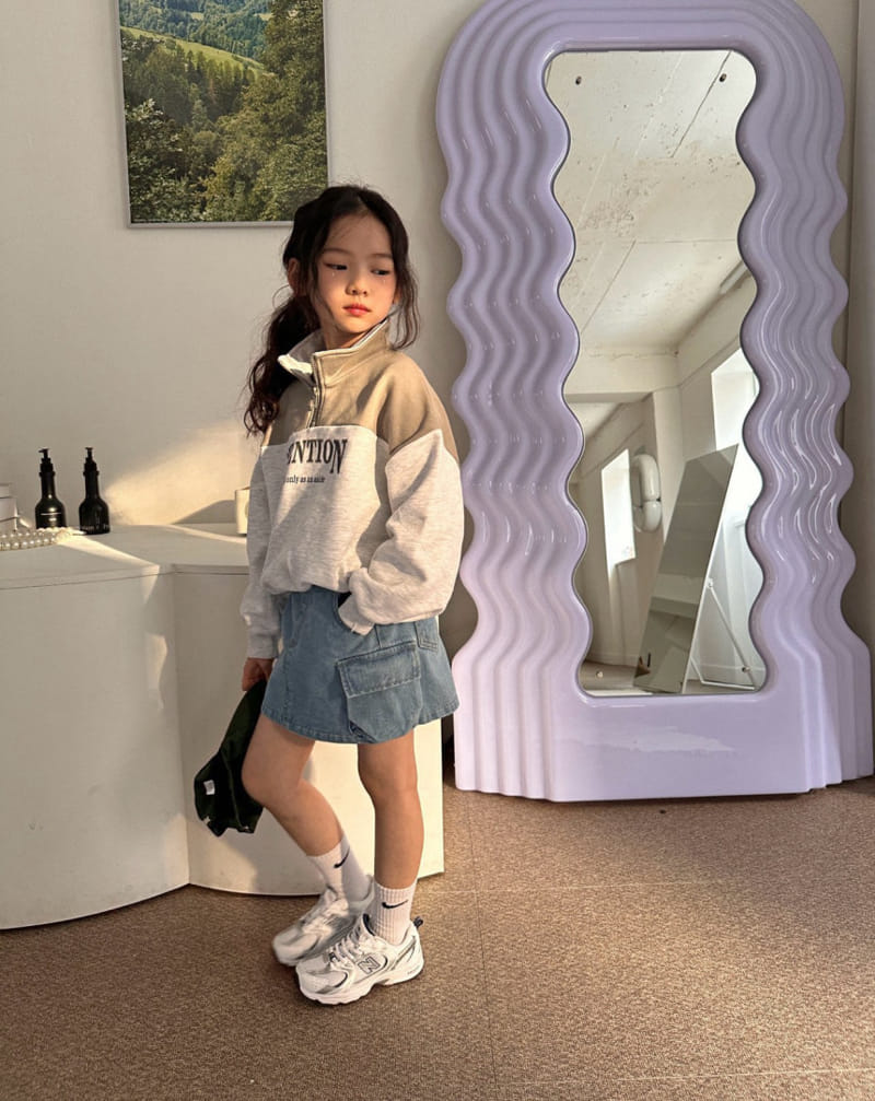 Comma - Korean Children Fashion - #minifashionista - Cargo Denim Skirt - 5