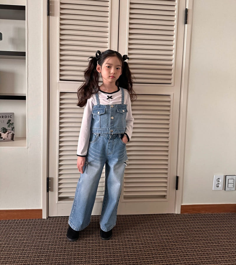 Comma - Korean Children Fashion - #minifashionista - Denim Bustier  - 10