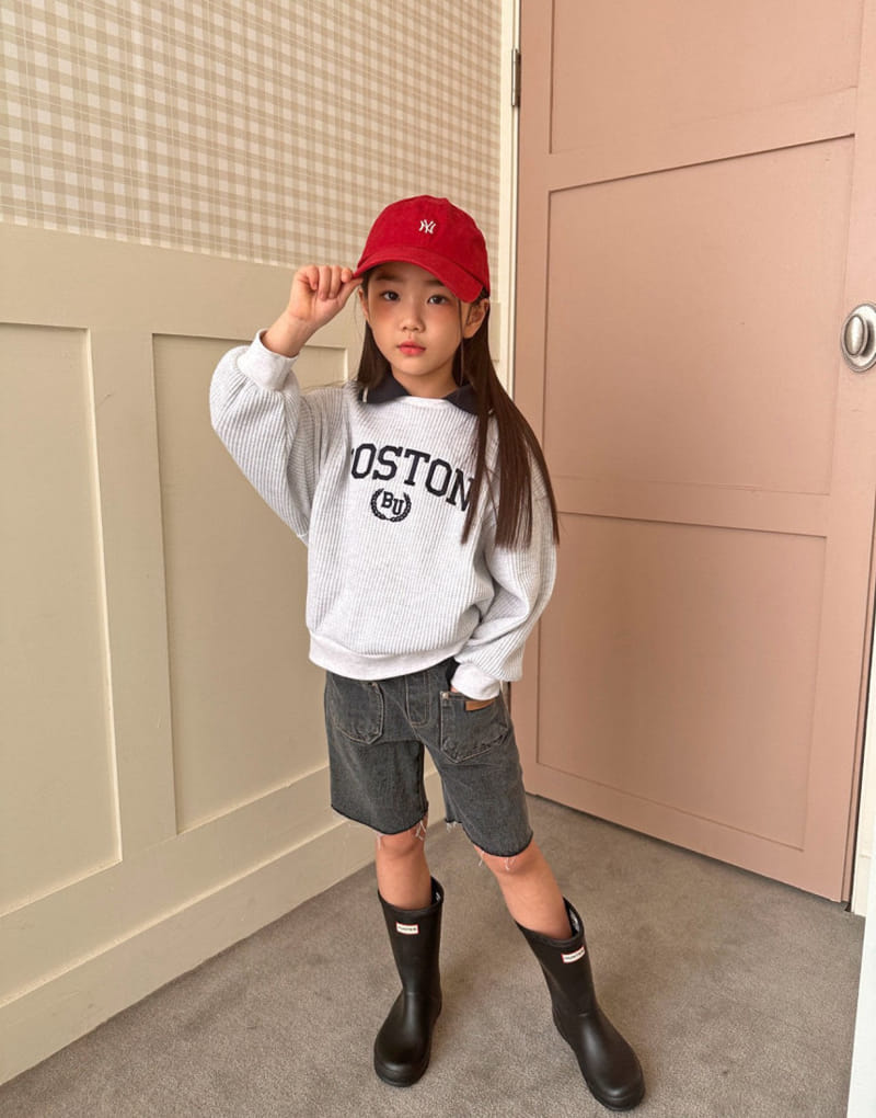 Comma - Korean Children Fashion - #prettylittlegirls - Waffle Collar Sweatshirt - 3