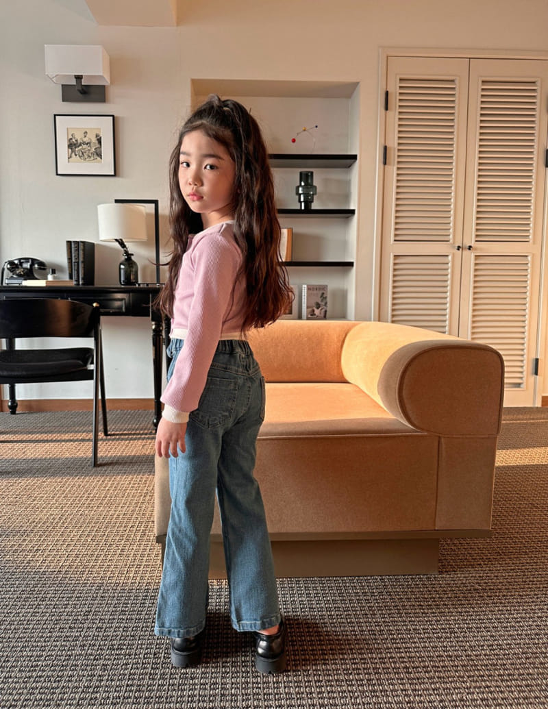 Comma - Korean Children Fashion - #prettylittlegirls - Heart Denim Boots Cut Pants - 9